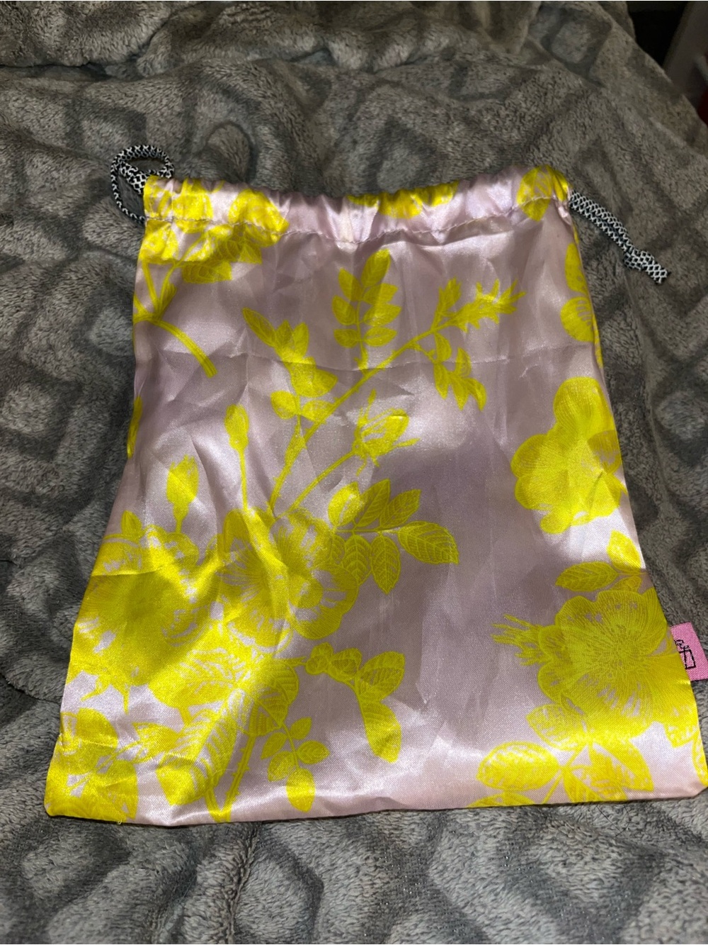Pink Satin IPSY Refreshments Draw String  Pouch from July 2023 Butterfly Print
